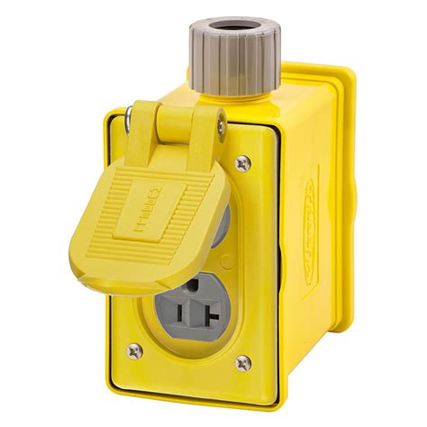 hubbell 48d7 non-metallic outlet boxes wet|HUBBELL HBLPOB1DY Portable Outlet Boxes Outlet Box 1 .